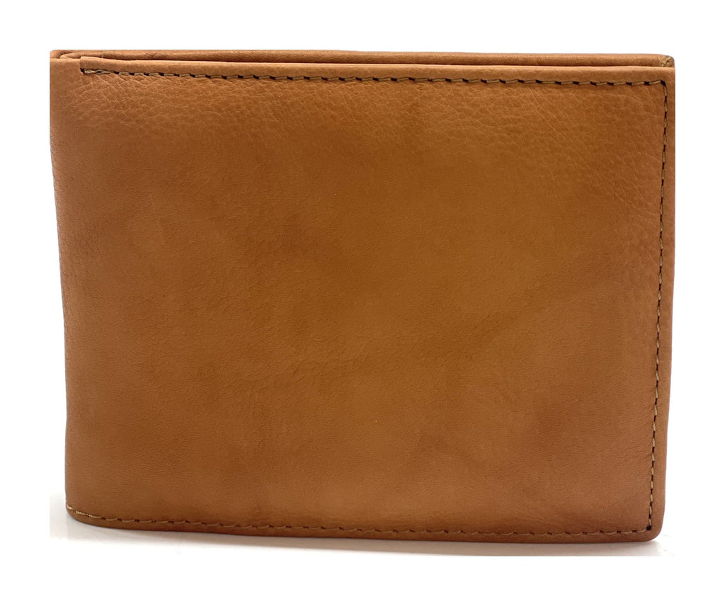 HE472 Tan Flip ID Bifold Wallet