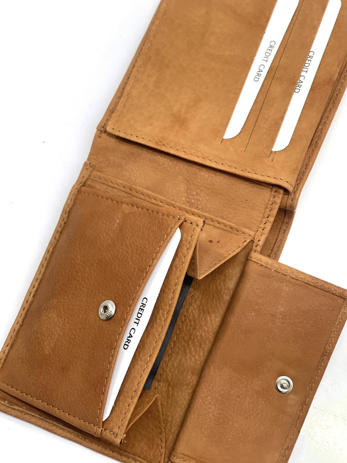 HE472 Tan Flip ID Bifold Wallet