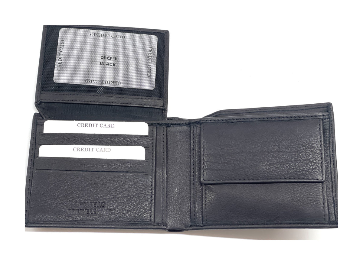 HE473 Black Flip ID Bifold Wallet