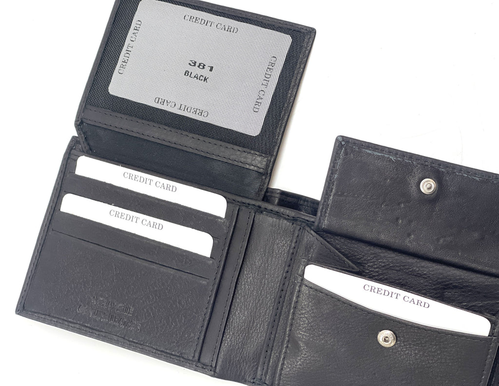 HE473 Black Flip ID Bifold Wallet