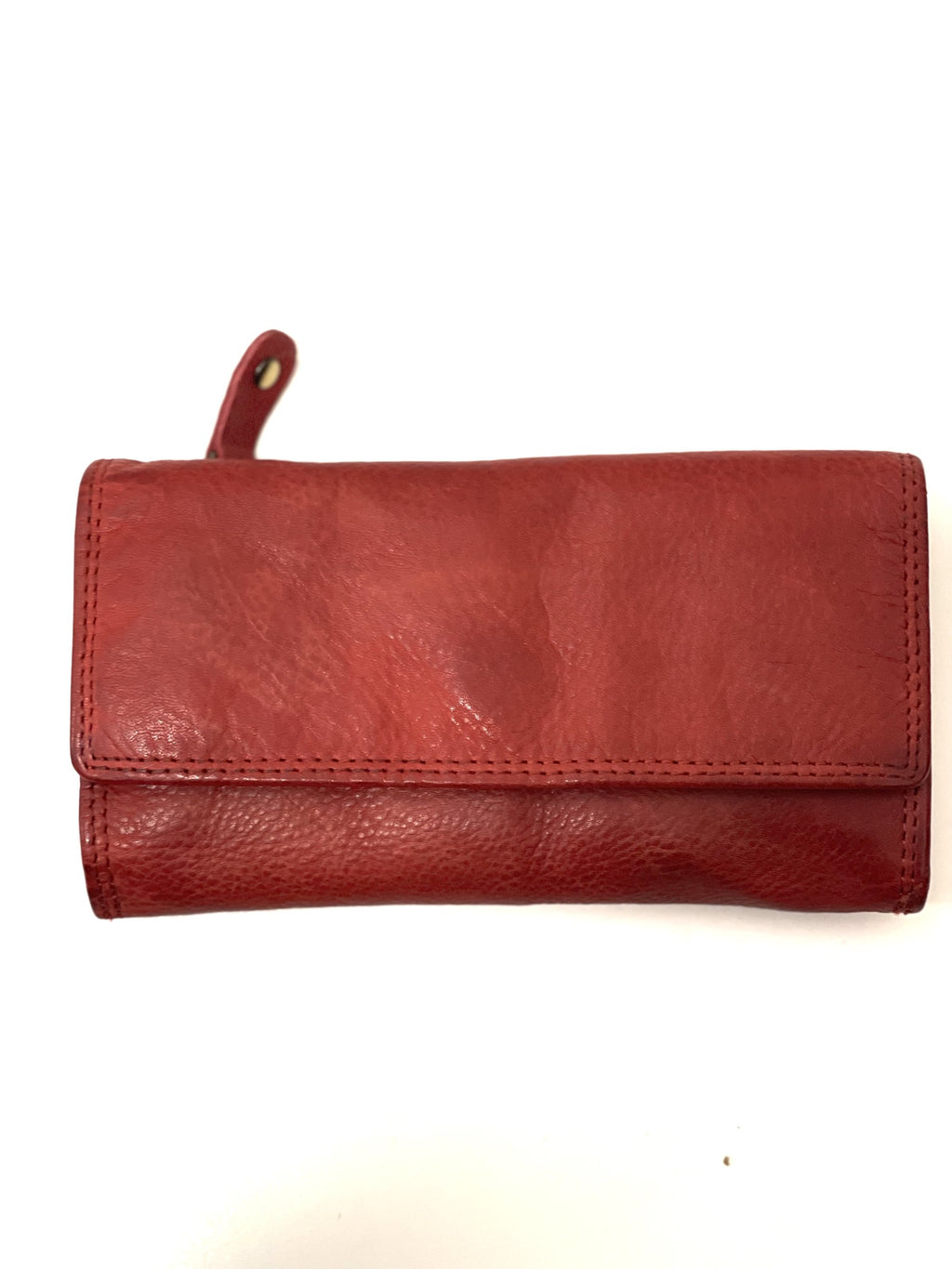 HE474 Red Washed Continental Wallet