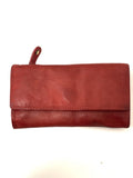 HE474 Red Washed Continental Wallet