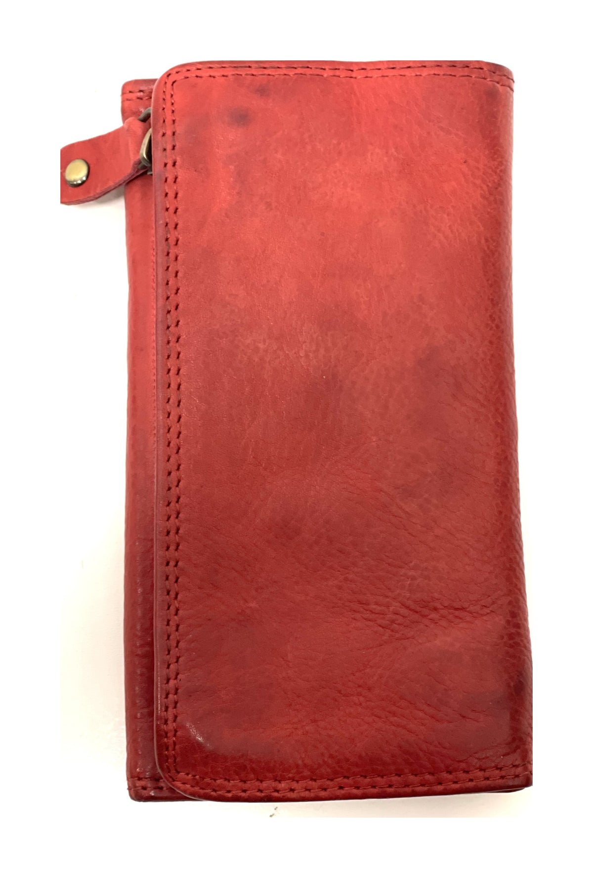HE474 Red Washed Continental Wallet