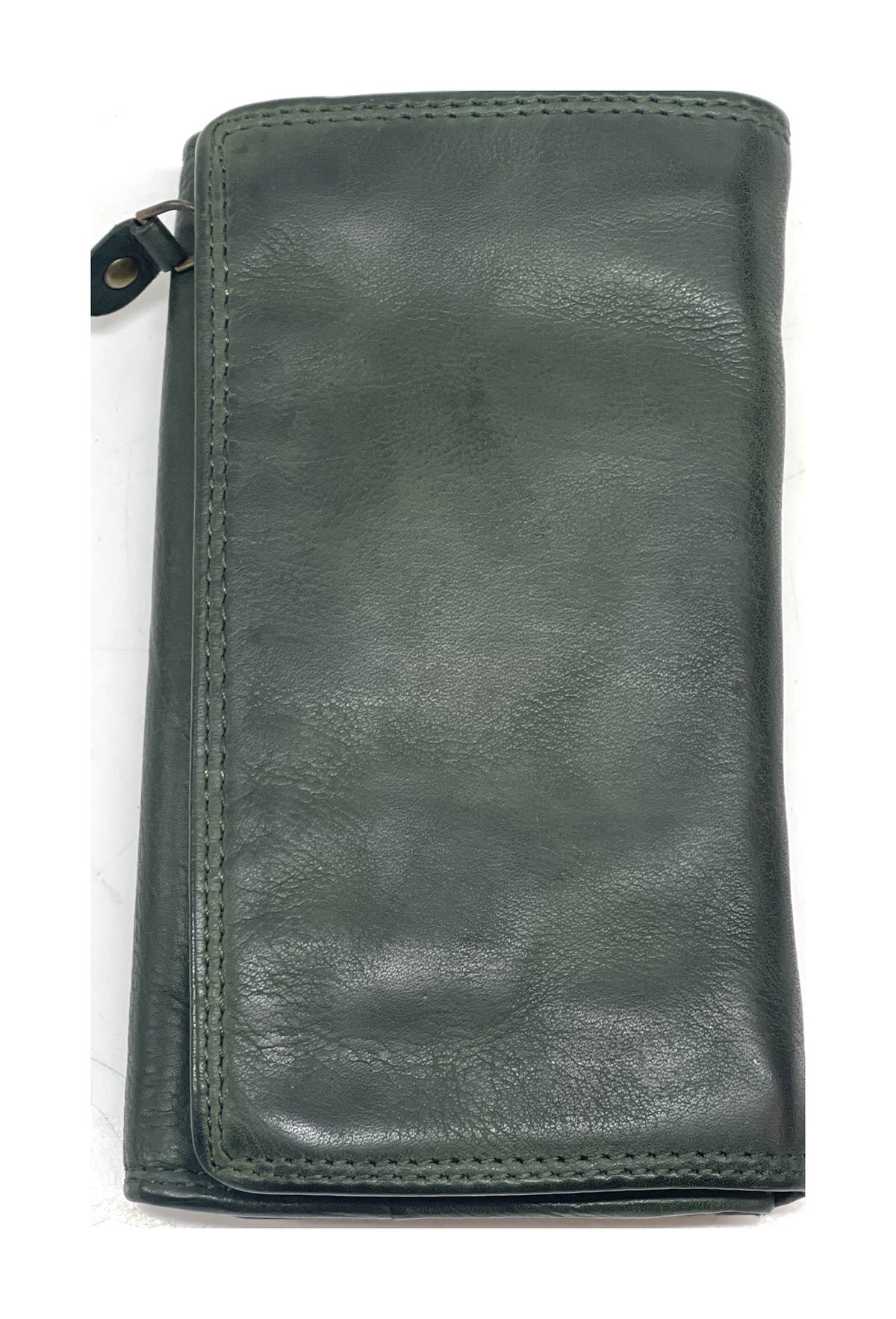 HE475 Forest Green Washed Continental Wallet