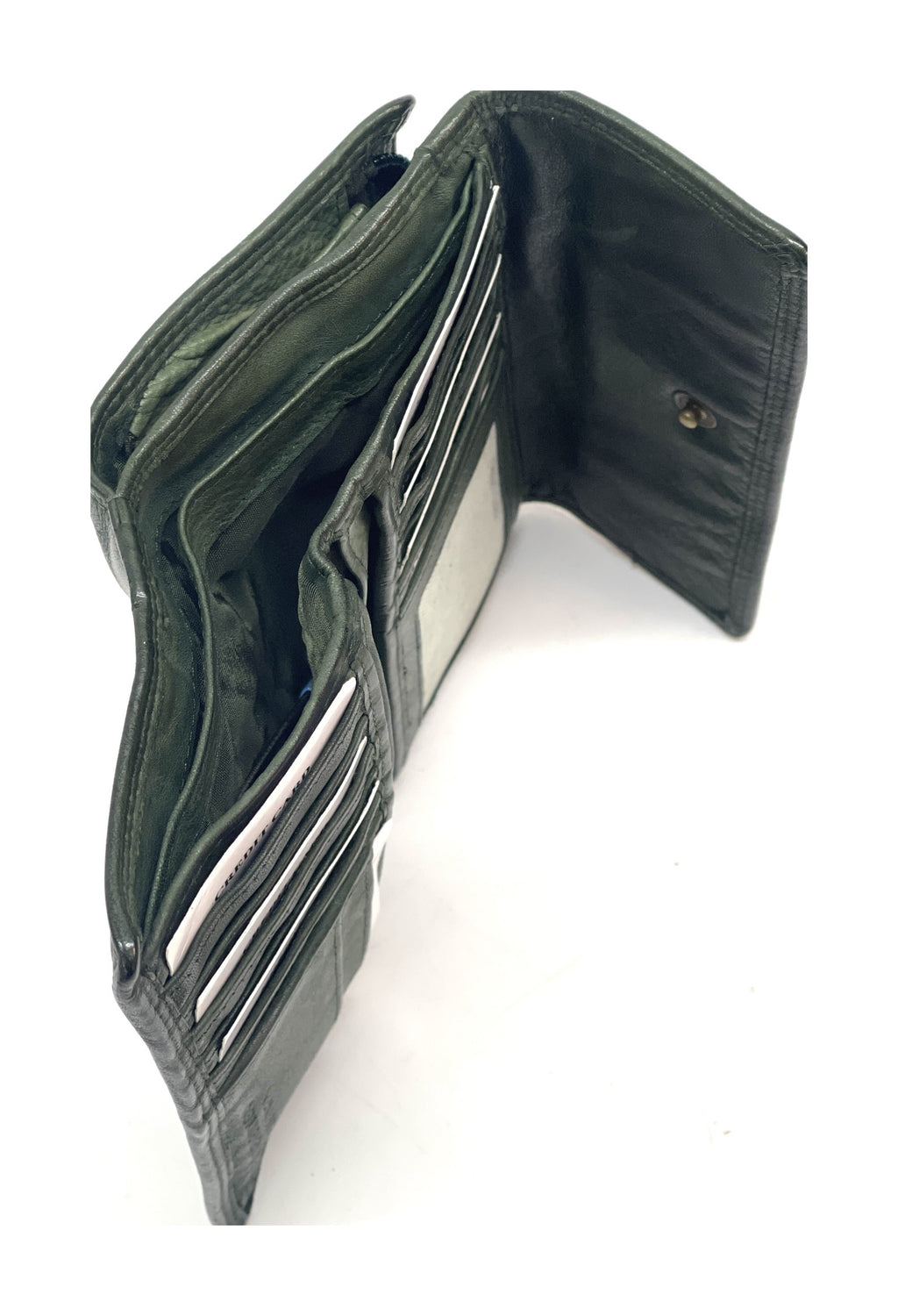 HE475 Forest Green Washed Continental Wallet