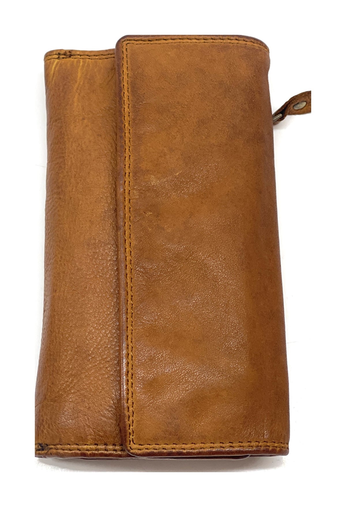 HE476 Cognac Washed Continental Wallet