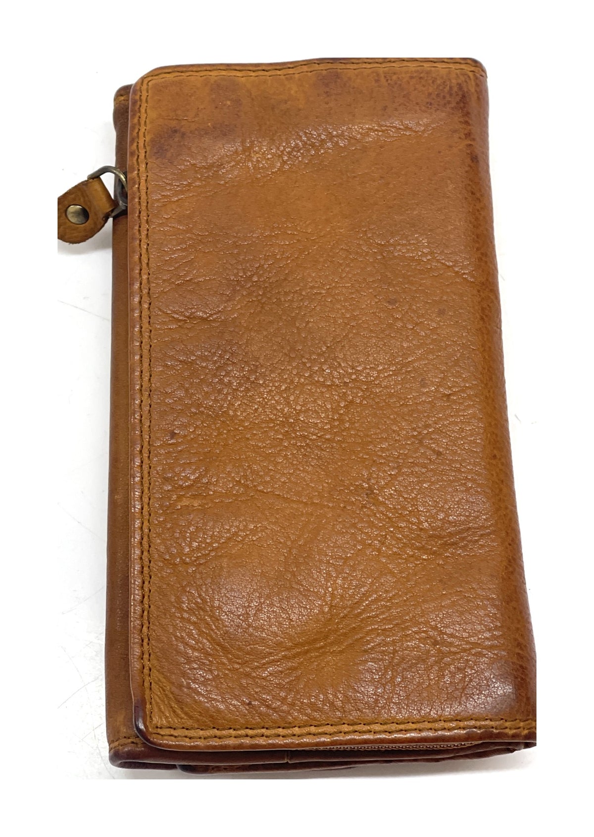 HE476 Cognac Washed Continental Wallet