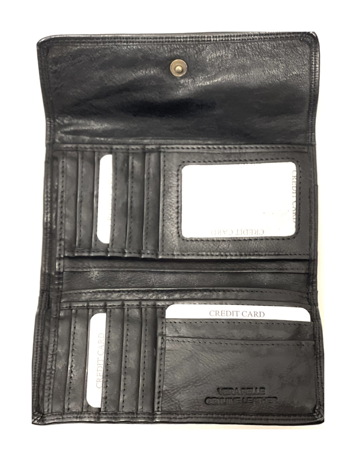 HE478 Black Washed Continental Wallet