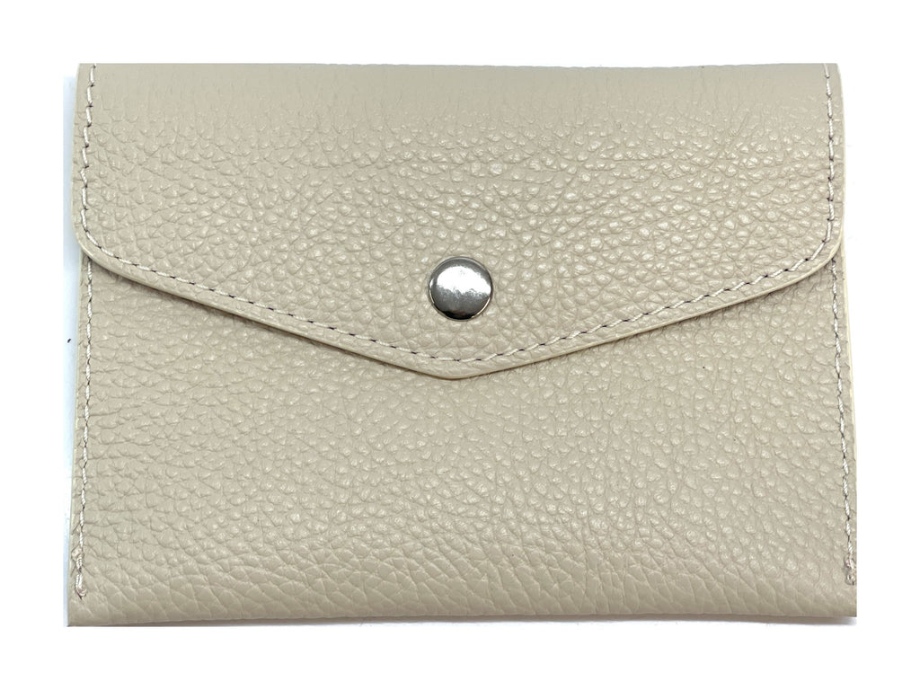 HE481 Cream Small Leather Envelope Wallet