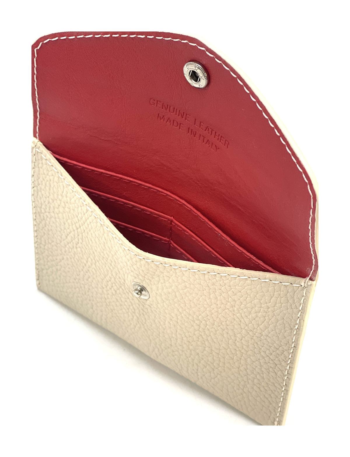 HE481 Cream Small Leather Envelope Wallet