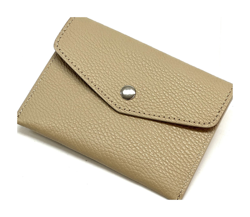 HE484 Light Taupe Small Leather Envelope Wallet