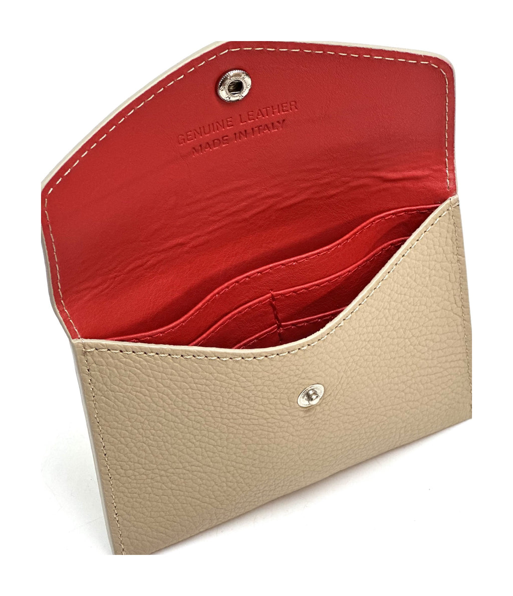HE484 Light Taupe Small Leather Envelope Wallet