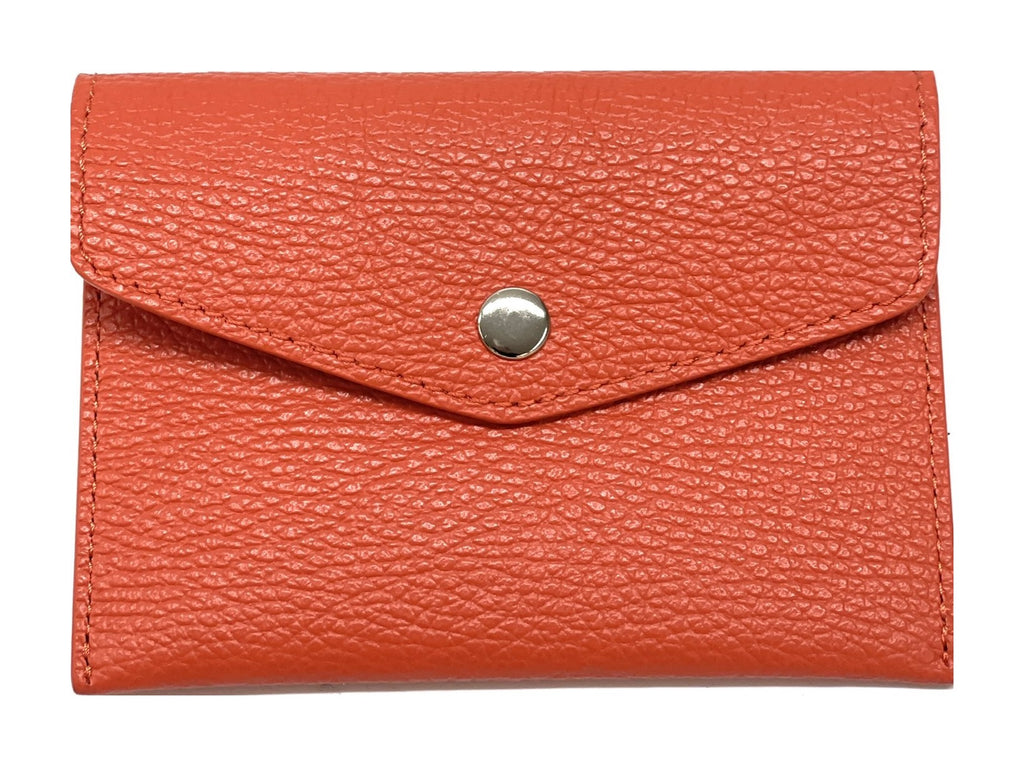 HE504 Coral Orange Small Leather Envelope Wallet