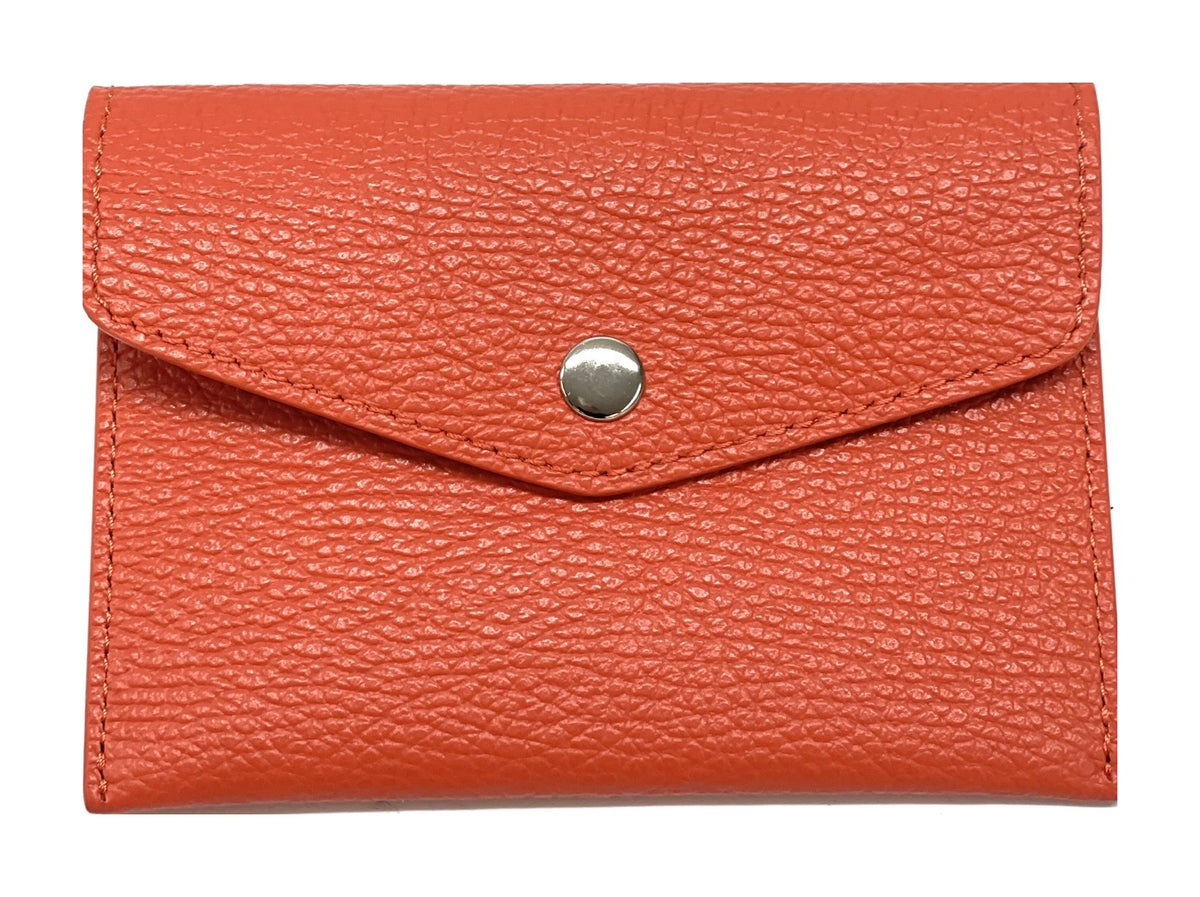 HE504 Coral Orange Small Leather Envelope Wallet