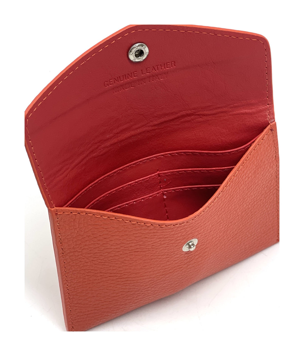 HE504 Coral Orange Small Leather Envelope Wallet