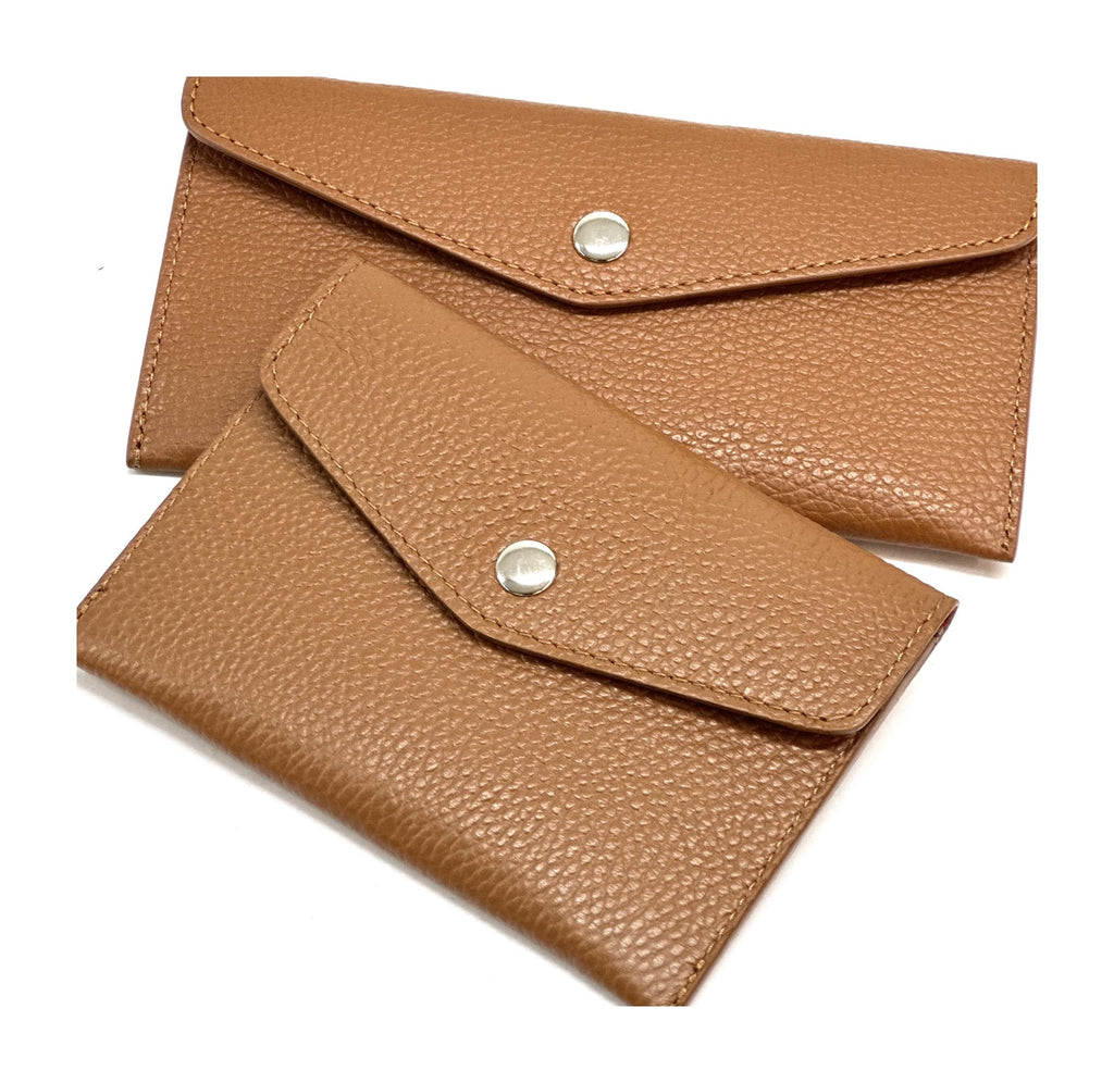 HE508 Cognac Small Leather Envelope Wallet