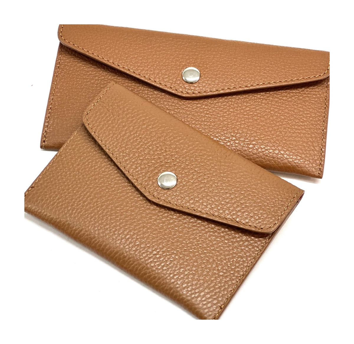 HE508 Cognac Small Leather Envelope Wallet