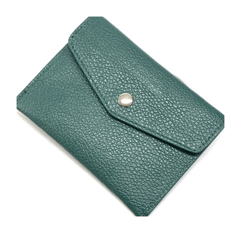 HE510 Peacock Green Small Leather Envelope Wallet