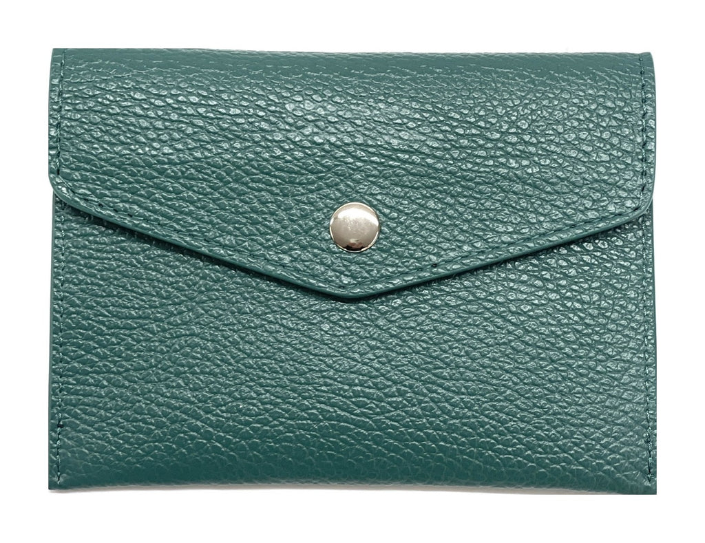 HE510 Peacock Green Small Leather Envelope Wallet