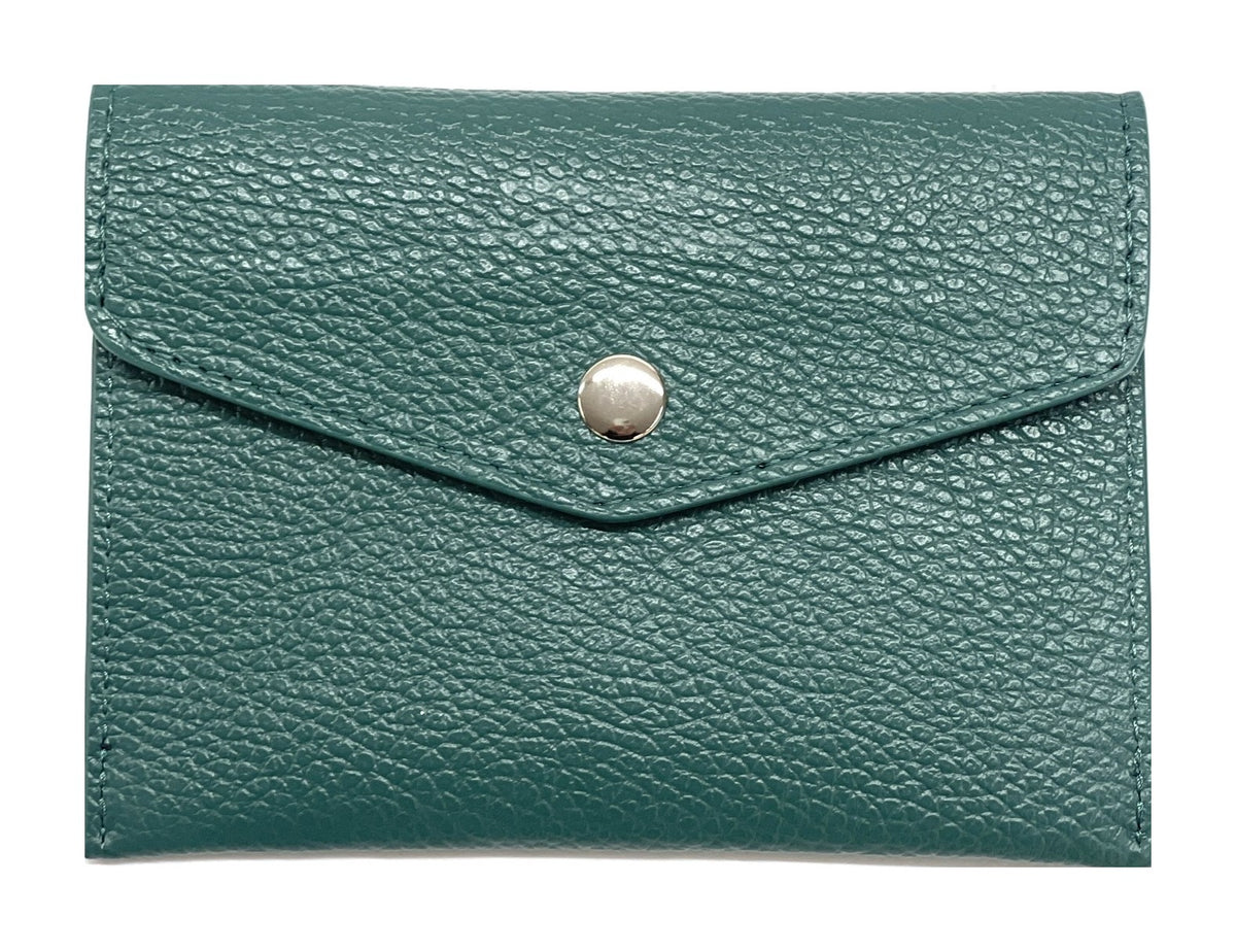 HE510 Peacock Green Small Leather Envelope Wallet