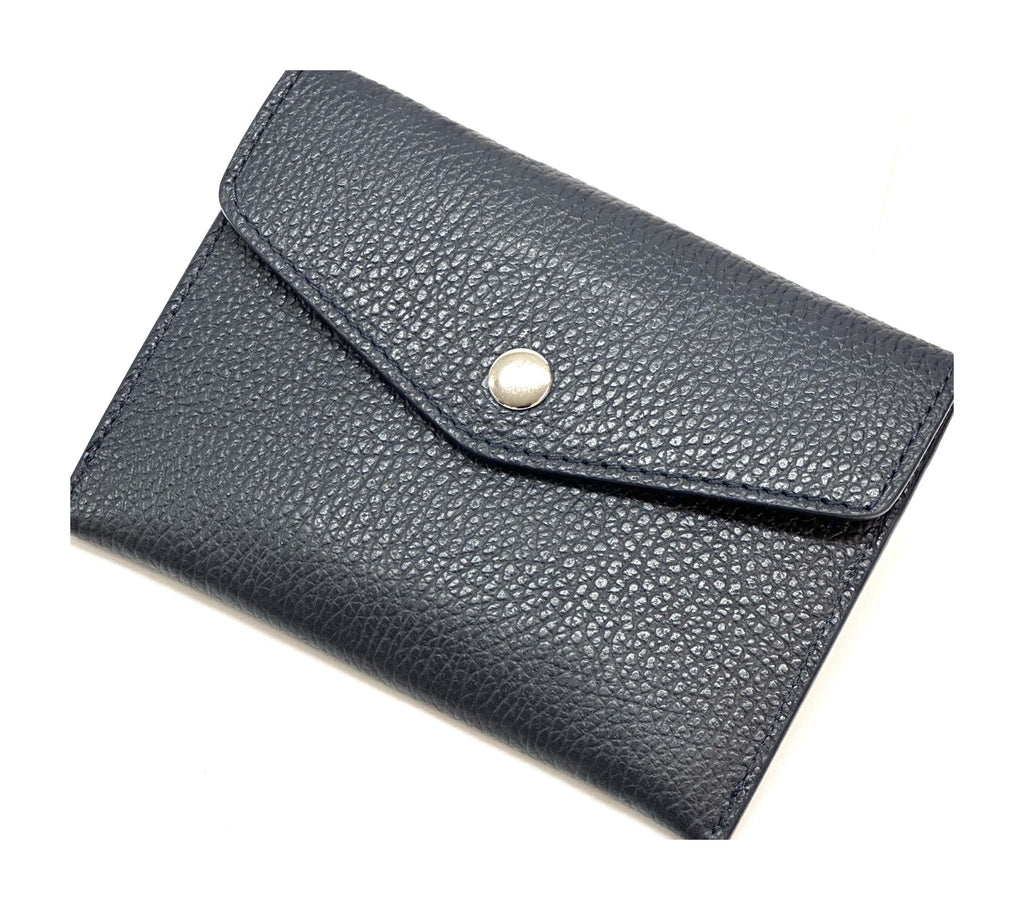 HE518 Navy Small Leather Envelope Wallet
