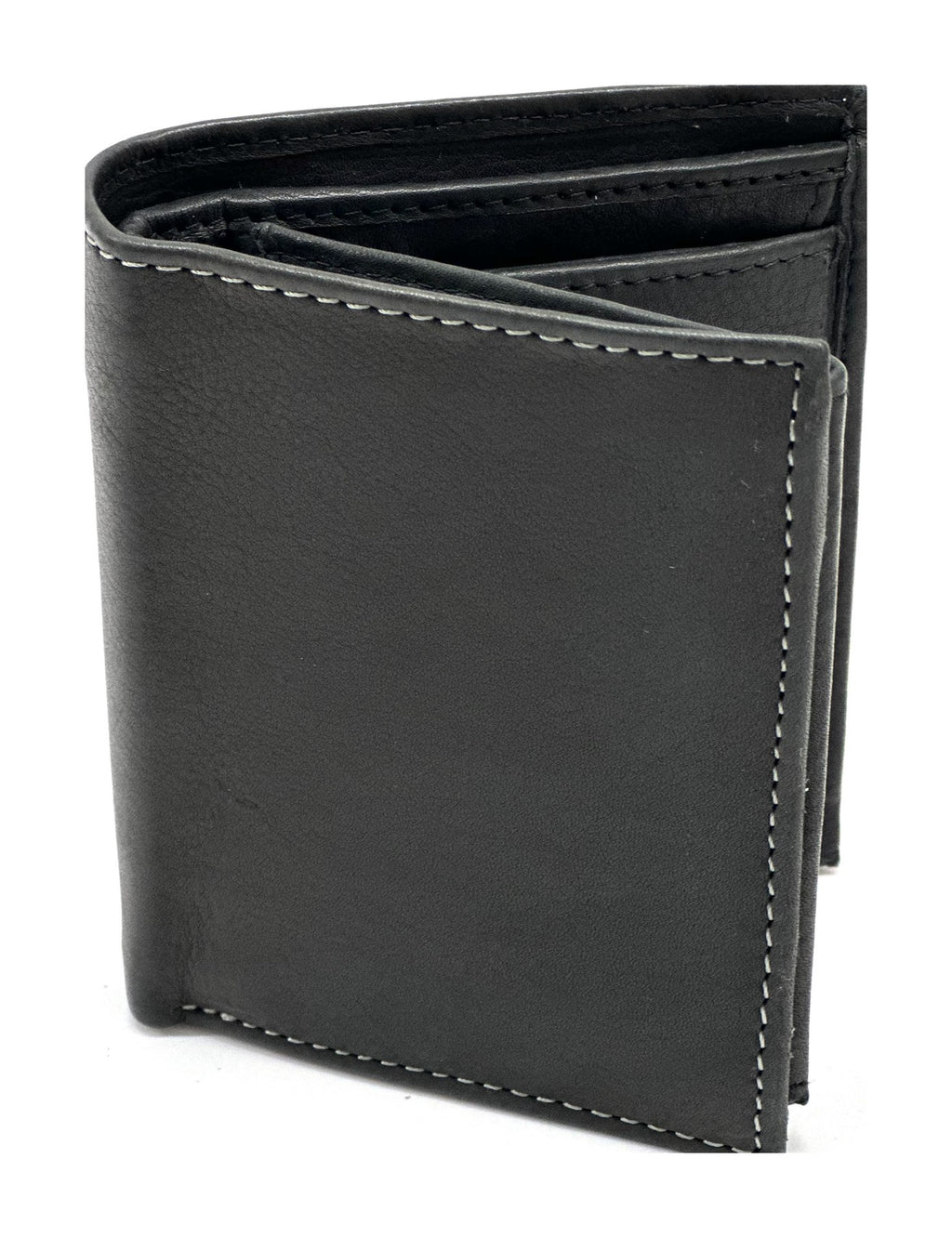 HE520 Black Vertical Trifold Wallet