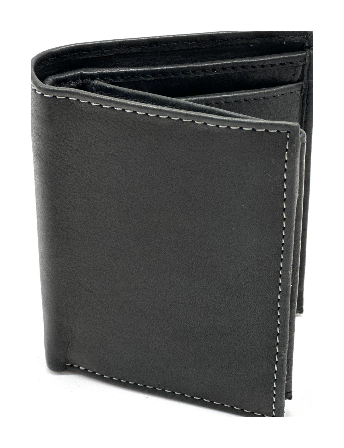 HE520 Black Vertical Trifold Wallet