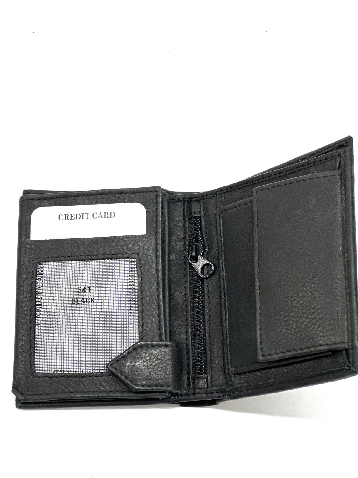 HE520 Black Vertical Trifold Wallet