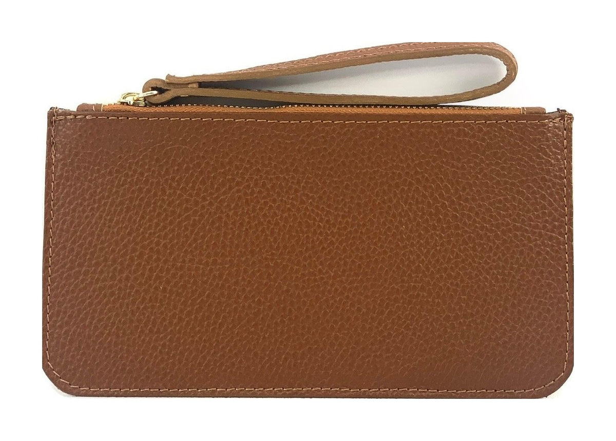 HE521 Cognac Brown Zip Pouch Wallet