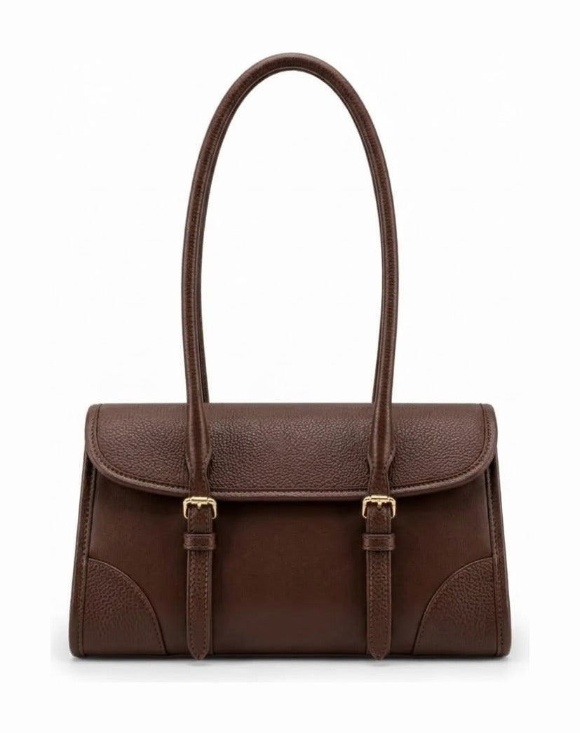 HE530 Brown Flap Suede Shoulder Bag