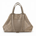 HE552 Dark Taupe Oversized Suede Tote Bag