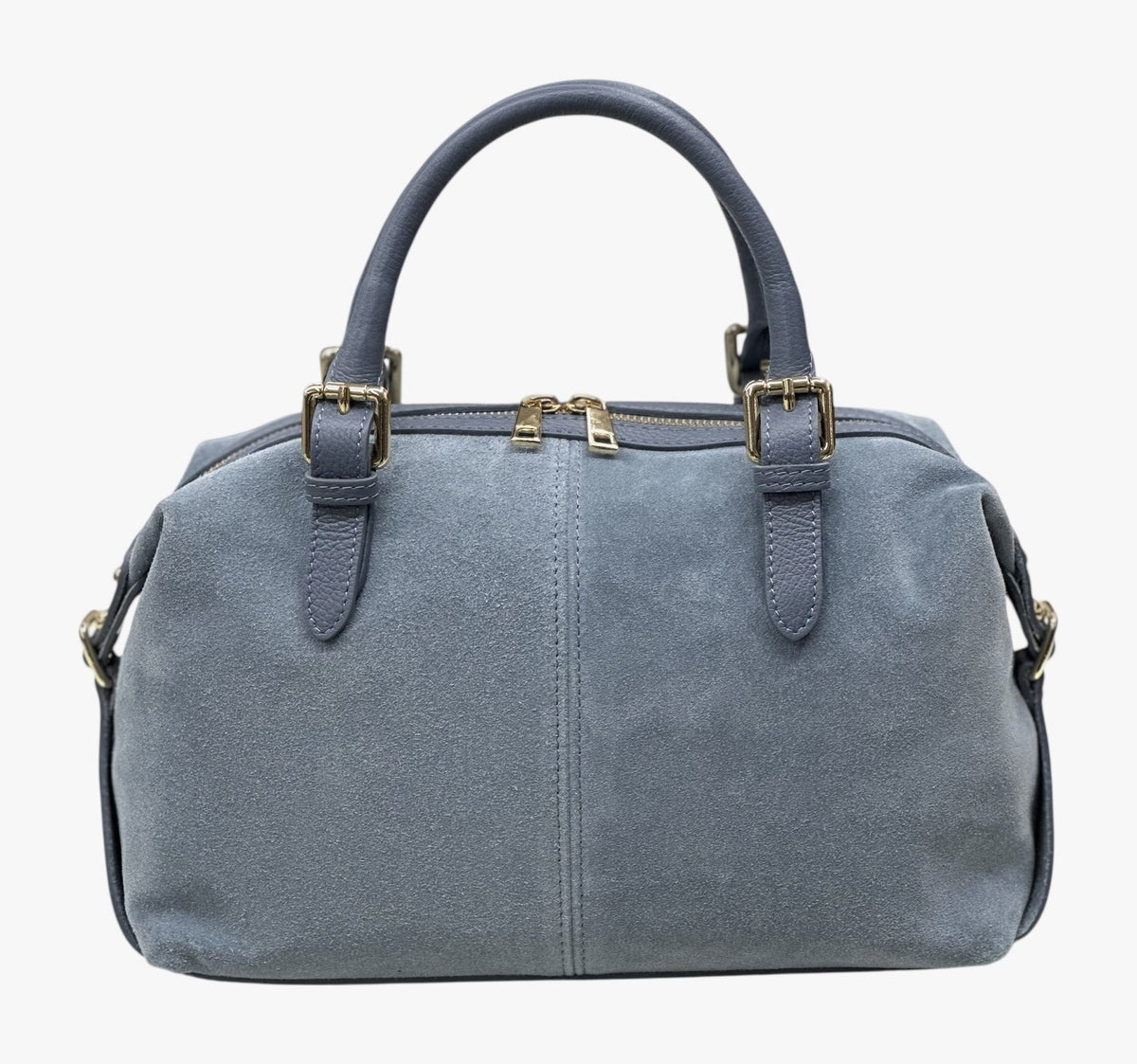 HE568 Powder Blue Suede Satchel