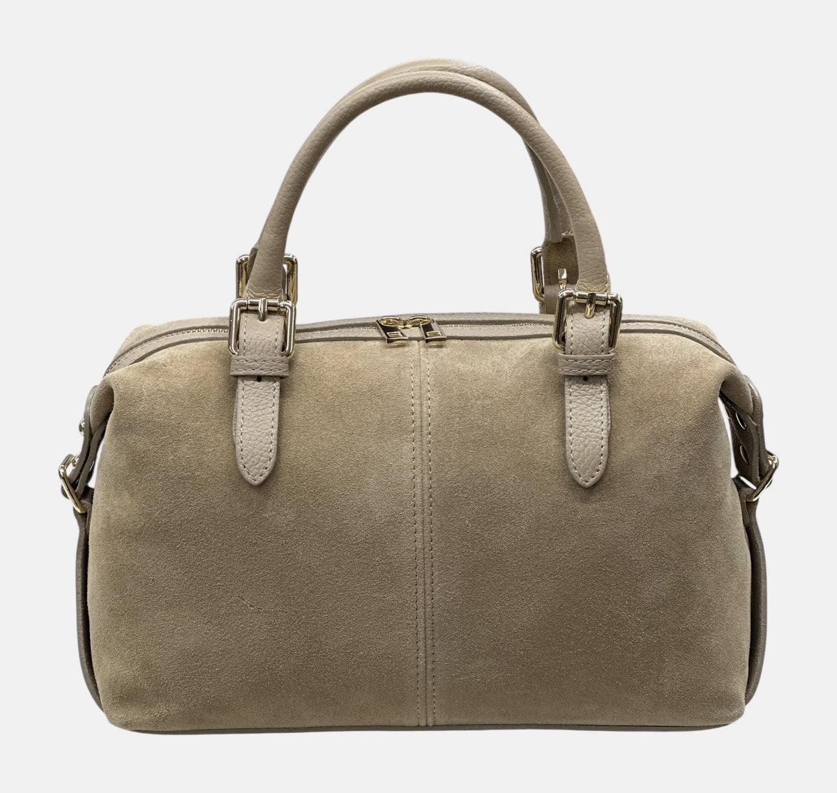HE570 Light Taupe Suede Satchel