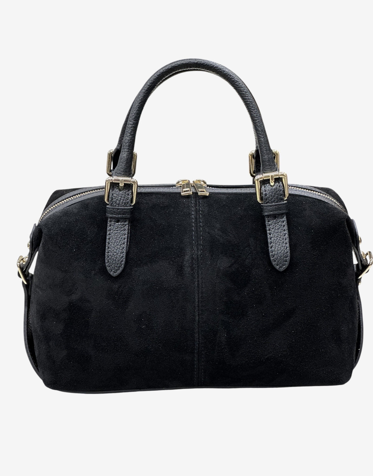 HE572 Black Suede Satchel