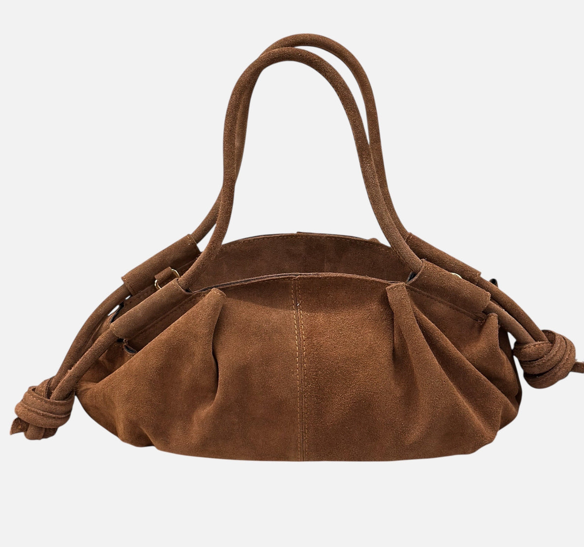 HE582 Brown Slouchy Suede Hobo Bag