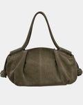 HE586 Dark Taupe Slouchy Suede Hobo Bag