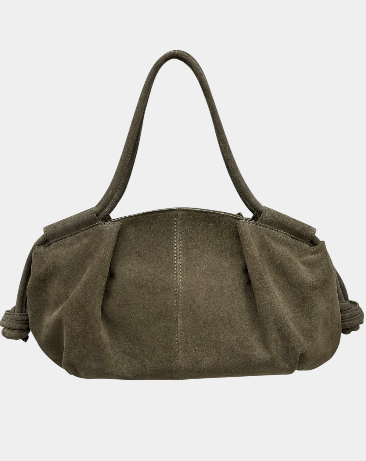 HE586 Dark Taupe Slouchy Suede Hobo Bag