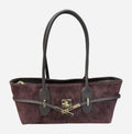 HE594 Burgundy Suede Shoulder Bag
