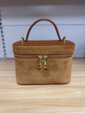 HE607 Tan Vanity Suede Top Handle Bag
