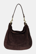HE617 Burgundy Slouchy Suede Hobo Bag