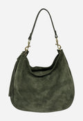 HE618 Military Green Slouchy Suede Hobo Bag