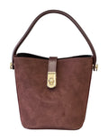 HE719 Burgundy Mini Suede Bucket Bag