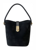 HE721 Black Mini Suede Bucket Bag