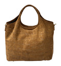 HE747 Dark Tan Croc-Embossed Suede Tote Bag
