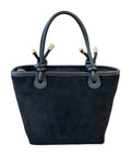 HE787 Black Knotted Handle Suede Tote Bag