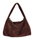HE788 Burgundy Slouchy Suede Hobo Bag