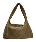HE790 Dark Taupe Slouchy Suede Hobo Bag
