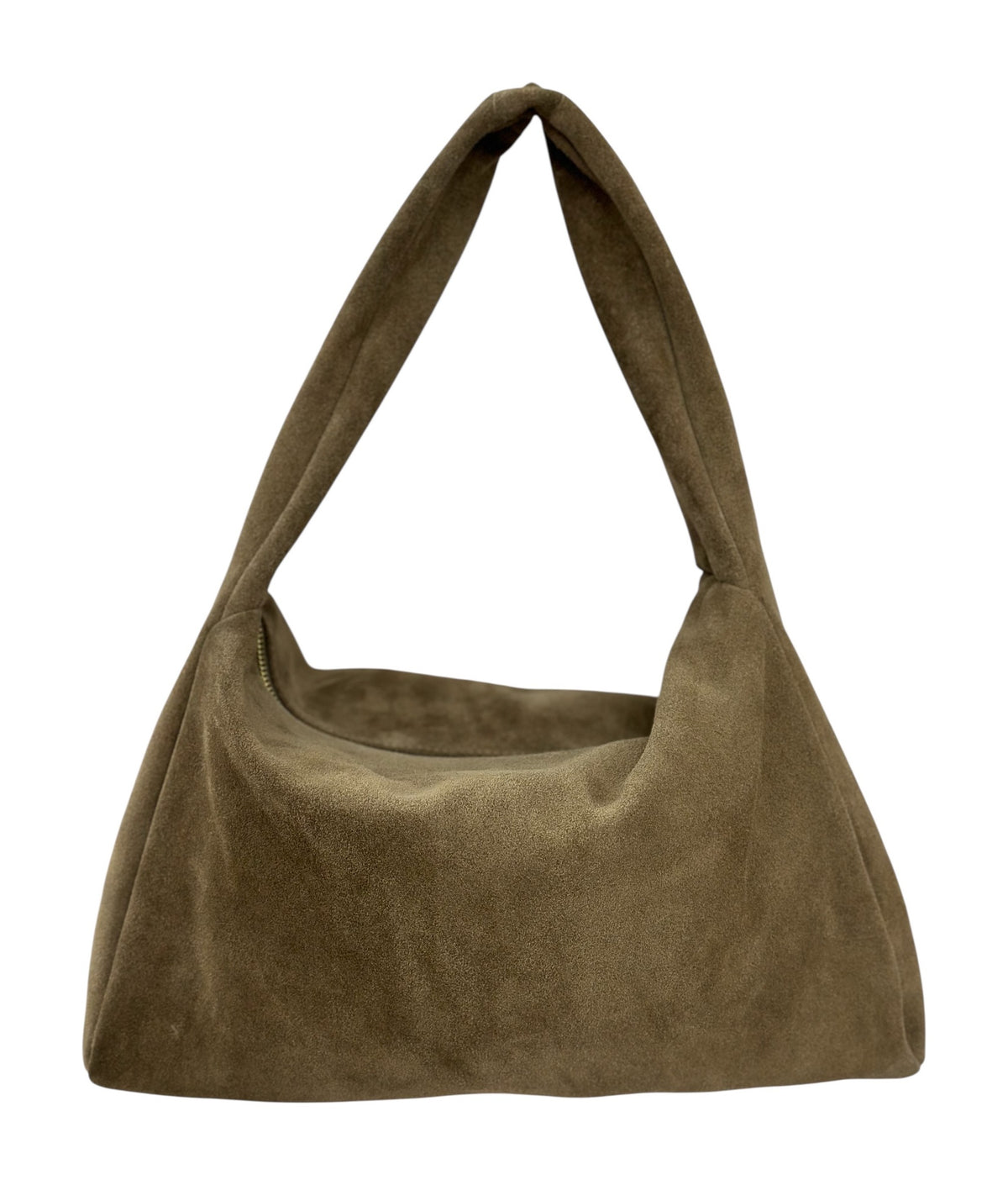 HE790 Dark Taupe Slouchy Suede Hobo Bag