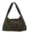 HE793 Dark Brown Slouchy Suede Hobo Bag