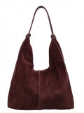 HE795 Burgundy Slouchy Suede Hobo Bag